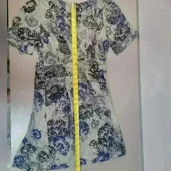 Banana Republic Petite Dress Gray Abstract Size 12P - Picture 12 of 15